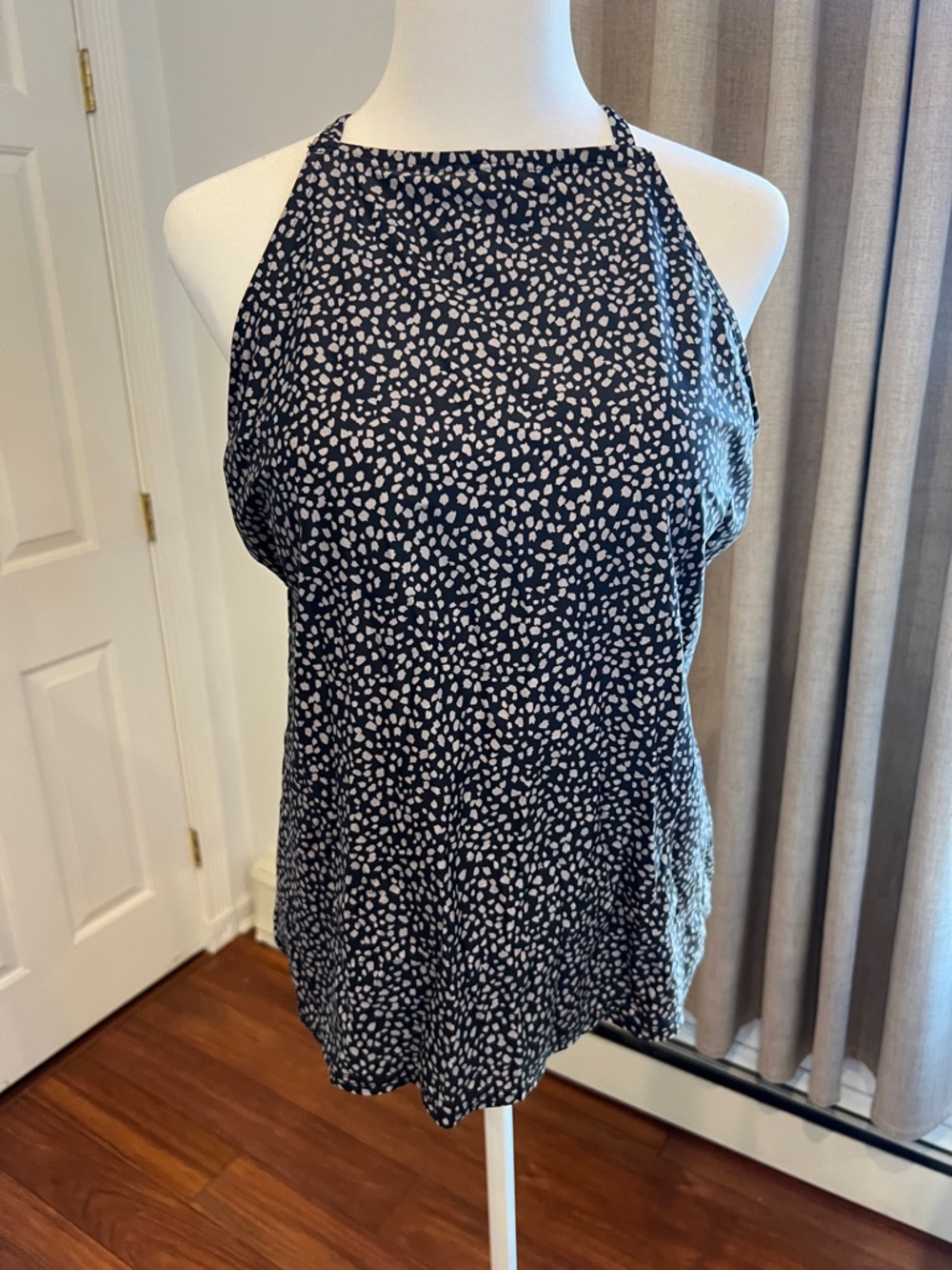 Kona Sol Tankini Top in Black with White Dot Print - Picture 5 of 8